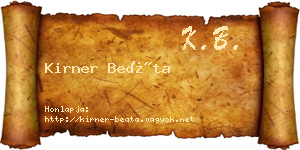 Kirner Beáta névjegykártya