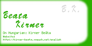beata kirner business card