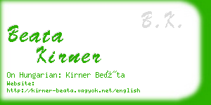 beata kirner business card